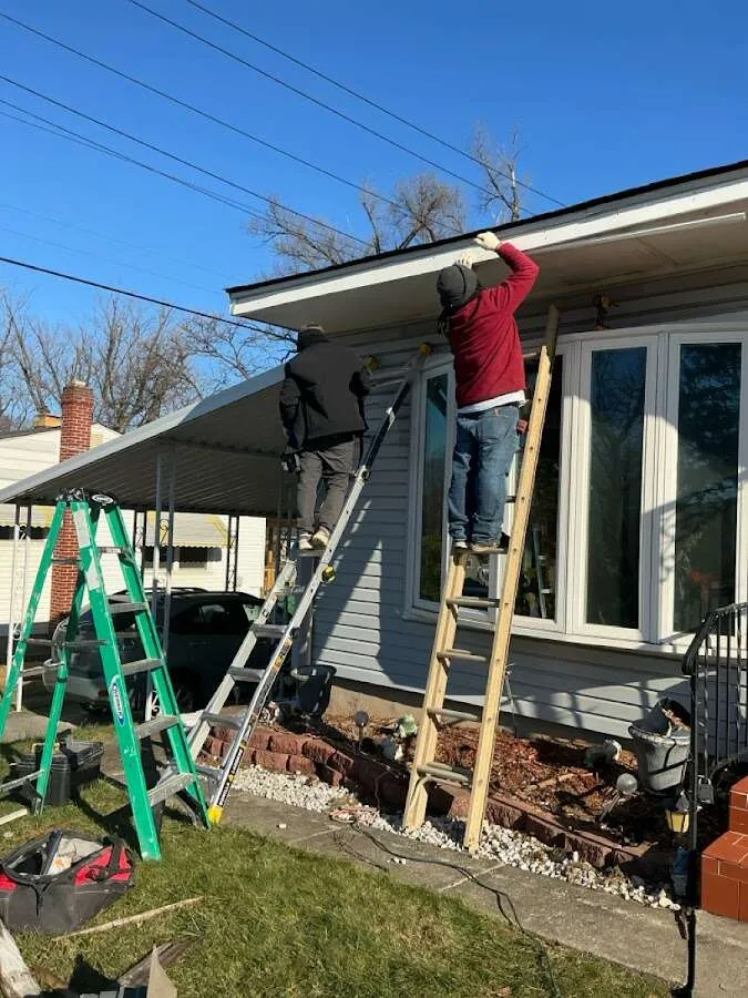 Restoration crew performing exterior repair in Willingboro